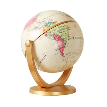

Table Stand 10cm Rotating World Map Earth Globe Shelf Display Geography Political Educational Toy for Kids Educations