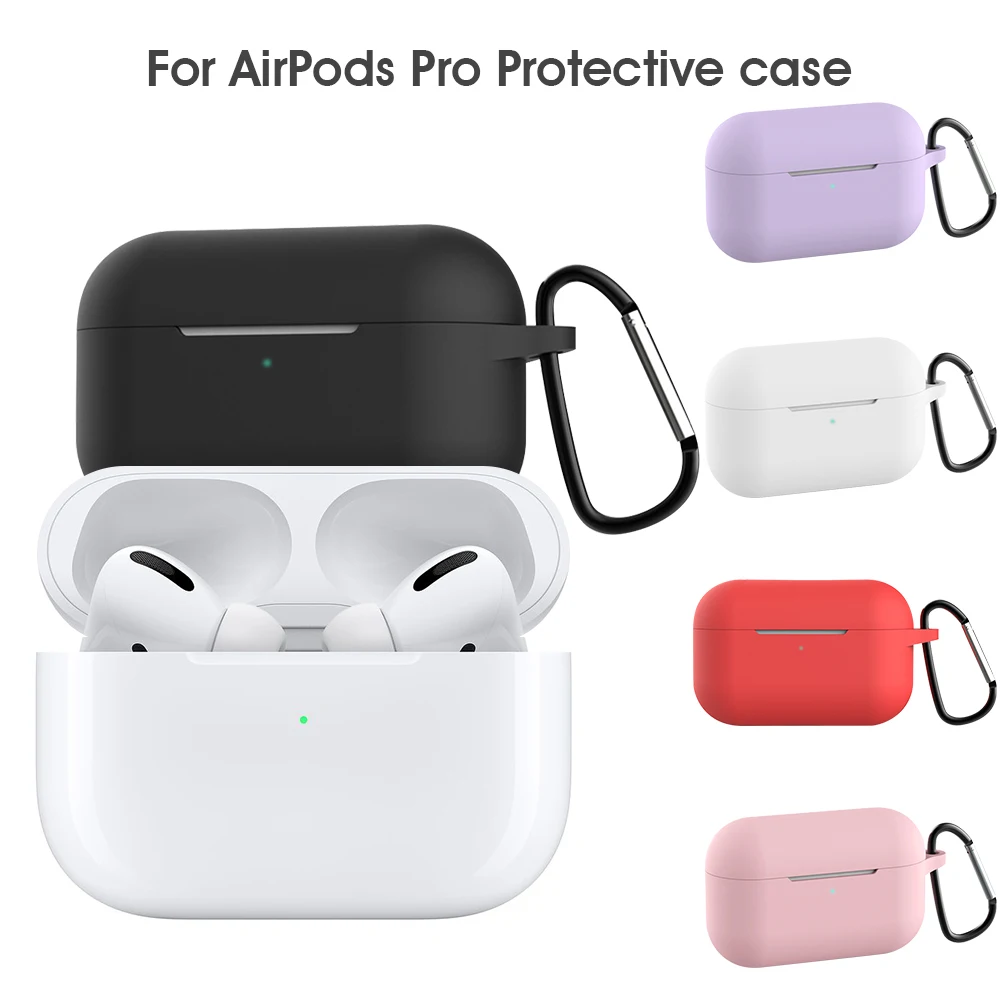 Силиконовый чехол с крючком для наушников Apple Airpods Pro подвесной пряжкой гарнитура
