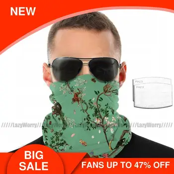 

Jungle Mouth Face Mask Monkey World Green Facial Mask Polyester Lovely for Adult with Filters Mask