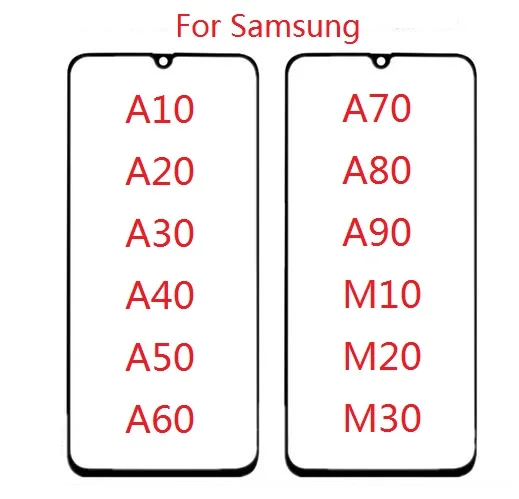 Для samsung Galaxy M10 M20 M30 A10 A20 A30 A40 A50 A60 A70 A80 передний Внешний стеклянный объектив Ремонт Замена сенсорного экрана