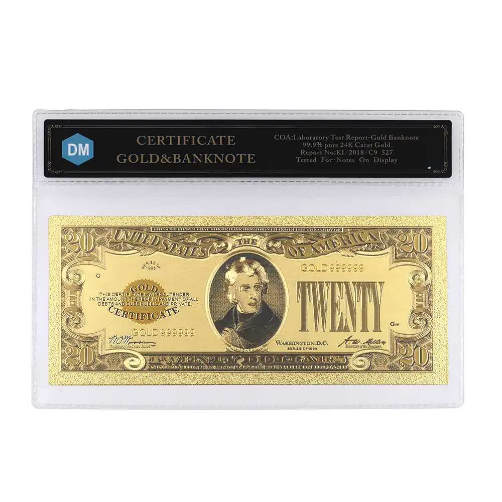 Золотая банкнота с футляром COA 20 долларов 24 к us money money artsmoney gold | Золотые банкноты -32831103731