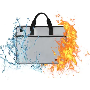 

Laptop Case Hard Laptop Cover Case Silicon Coated Fire Water Resistant Pouch with Shoulder Strap Zipper Closure Safe Storage