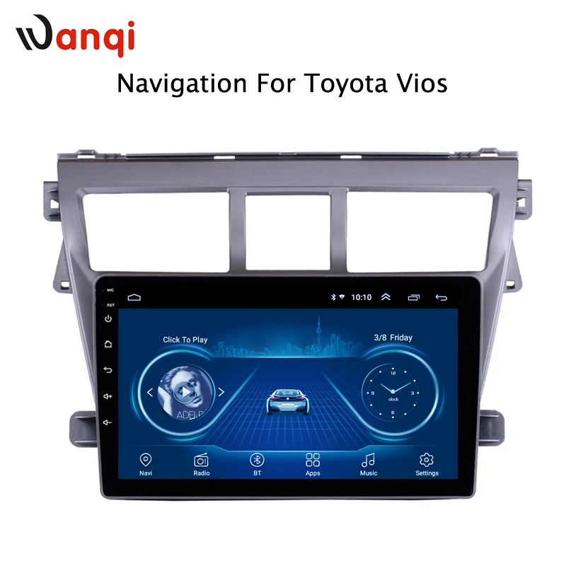 Wanqi Android 8 1 автомобильный DVD мультимедийный плеер GPS для Toyota Vios YARIS 2008 2013 аудио Радио
