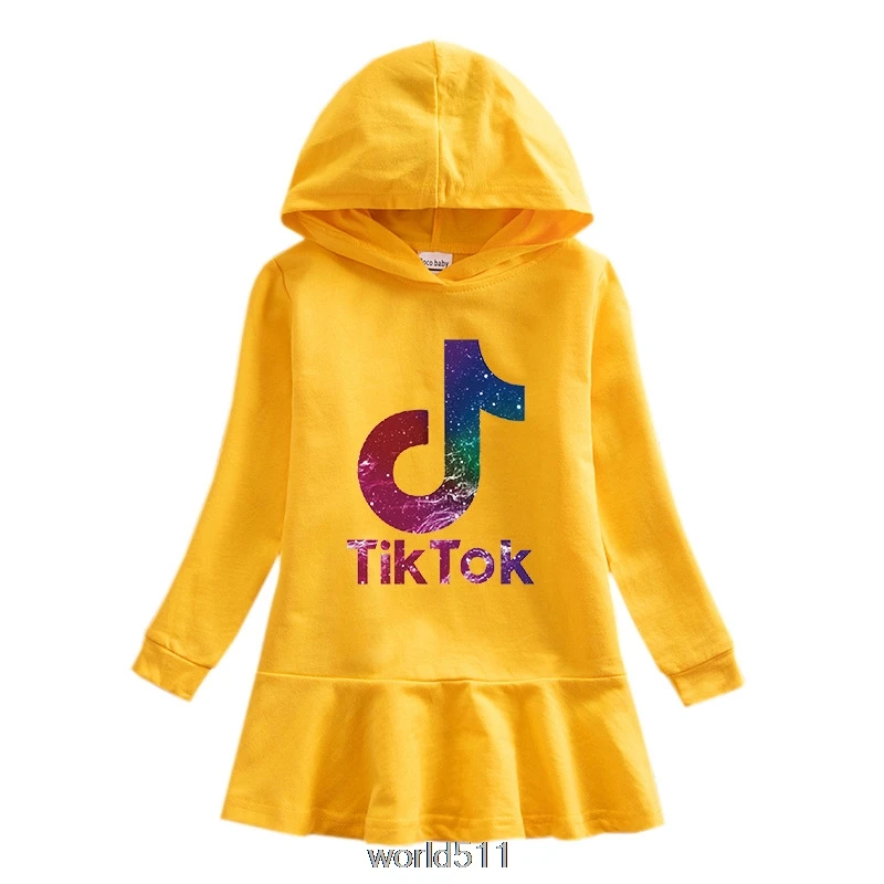 Осенняя одежда для девочек Дети Tik Tok платье толстовки Рождественская кофта с