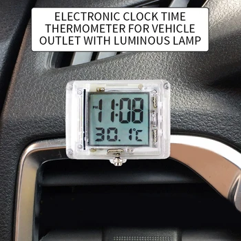 

Motorcycle Clock Waterproof Luminous Clock Thermometer with Backlight Time and Temperature Display