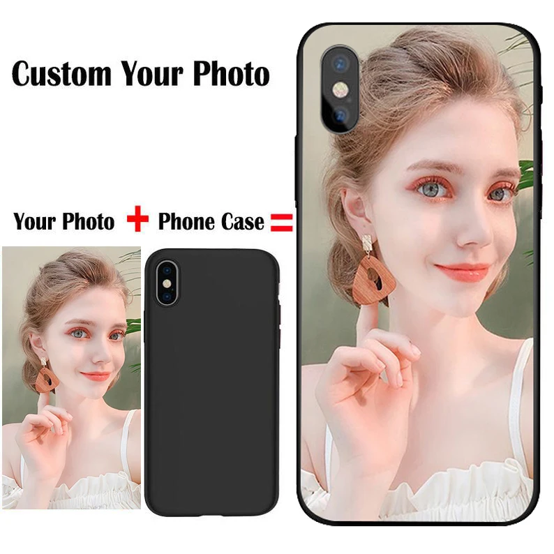 Индивидуальный Черный Мягкий силиконовый чехол для iPhone 7 8 Plus XS MAX XR 11 pro индивидуальный дизайн фото для samsung s8