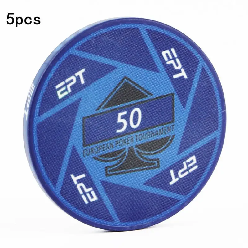 5 шт. EPT керамические Техасские покерные фишки профессиональные казино Pokerstars круглые монеты M7DC - Цвет: 50 Face value