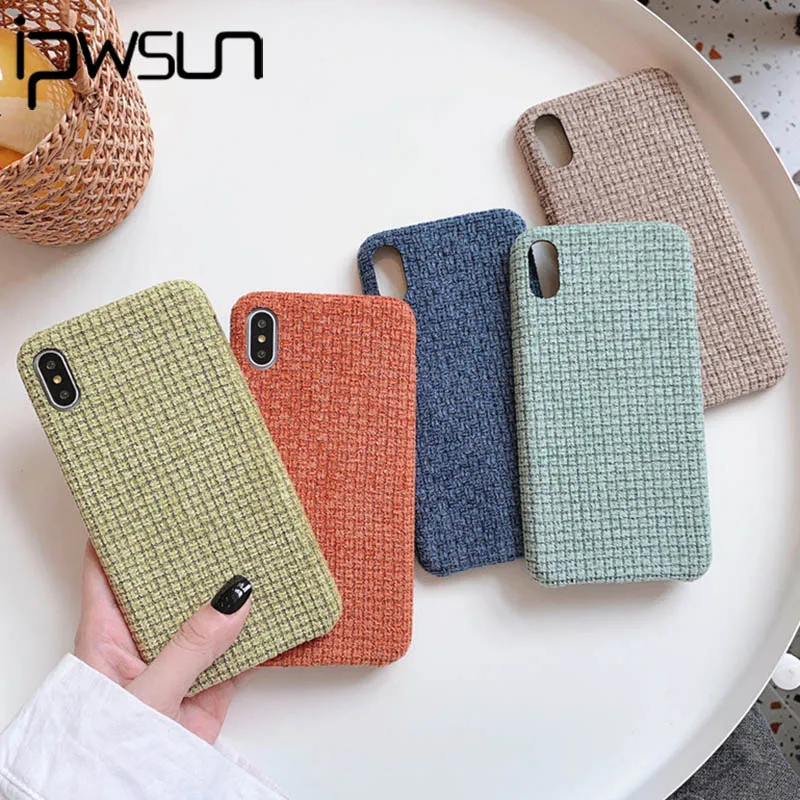 IPWSOO вельветовый тканевый чехол с текстурой для iPhone 11 Pro Max X XS XR 6 6s 7 8 Plus теплый