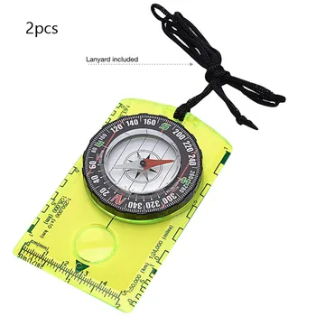 

2Pcs Professional Compasses Military Compat Accurate Compass Orienteering Hiking Camping Map Navigation Survival Tool