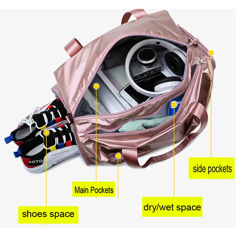 Модная сумка через плечо для путешествий сумка сухая-влажная разделительная сумка шнурки склад Йога Фитнес сумки большой емкости багажные сумки