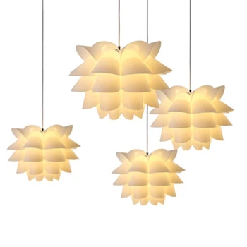 

Art DIY Lotus Flower Lamp shade Modern Pendant Light Shade White Warm Yellow Lamp Shade Hanging Lamp Room House Home Decoration