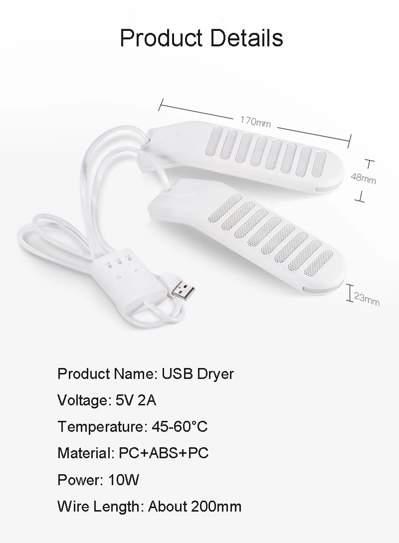 USB с питанием от порта сушилка для обуви Портативная сушилка для обуви сушилка с таймером устраняет плохой запах и дезинфицирует обувь зимние предметы первой необходимости