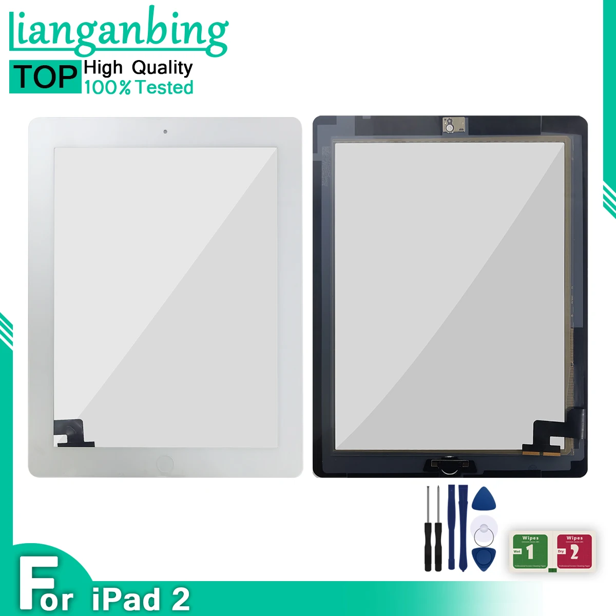 Для iPad 2 дигитайзер сенсорный экран A1395 A1396 A1397 датчик + соединитель микросхемы