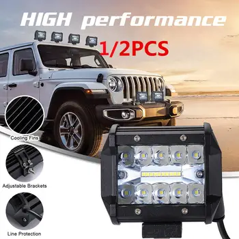 

120W 4in Car LED Work Light Bar Driving Lamp for Offroad Boat Tractor Truck 4x4 SUV Fog Light 12V 24V Headlight for ATV Led Bar