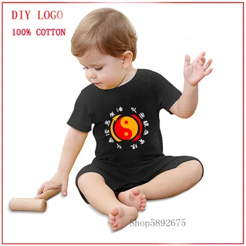 

Bruce Lee JeetKuneDo white summer short sleeve rompers newborn baby clothes cartoon animal cute baby boys romper Short Sleeved