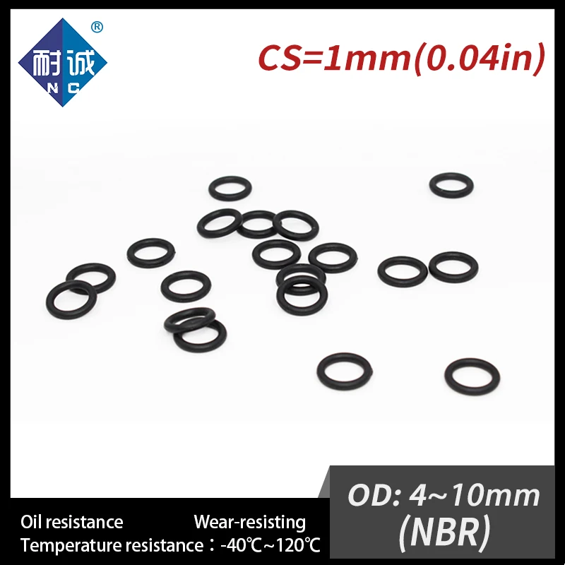 Rubber Black NBR CS 300PCS/lot 1mm OD4/4.5/5/5.5/6/6.5/7/7.5/8/8.5/9/9.5/10mm O Ring Gasket Oil resistant waterproof rubber o rings,keycap o rings,silicone o rings