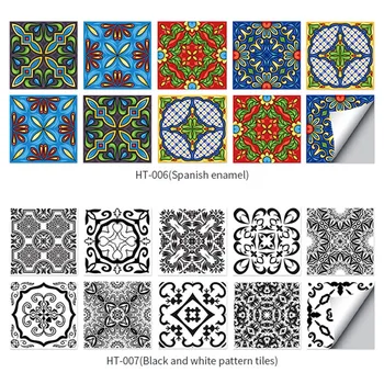 

Decorative Tile Stickers 10Pcs/set Floor Wall Stickers for Home Kitchen Backsplash Furniture Staircase Decor J2Y