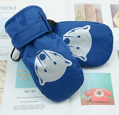 white bear Новая Брендовая детская рукавица для детей 1-8 лет, зимние детские перчатки, теплые уличные перчатки для мальчиков и девочек, водонепроницаемые и ветрозащитные - Цвет: white bear