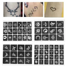 A Set Newest Simple Convenien Semi Permanent Small Tattoo Stencil Airbrush Temporary Templates Tattoo Skill Practice Accessories