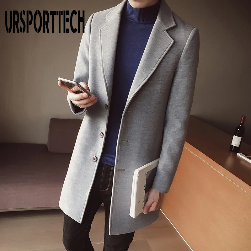 10 Colors 2019 Autumn Winter New Men's Woolen Coat 5XL Large Size Slim Long Trench Coat Male Single Button Woolen Coat Plus Size 10 Colors 2019 Autumn Winter New Men's Woolen Coat 5XL Large Size Slim Long Trench Coat Male Single Button Woolen Coat Plus Size