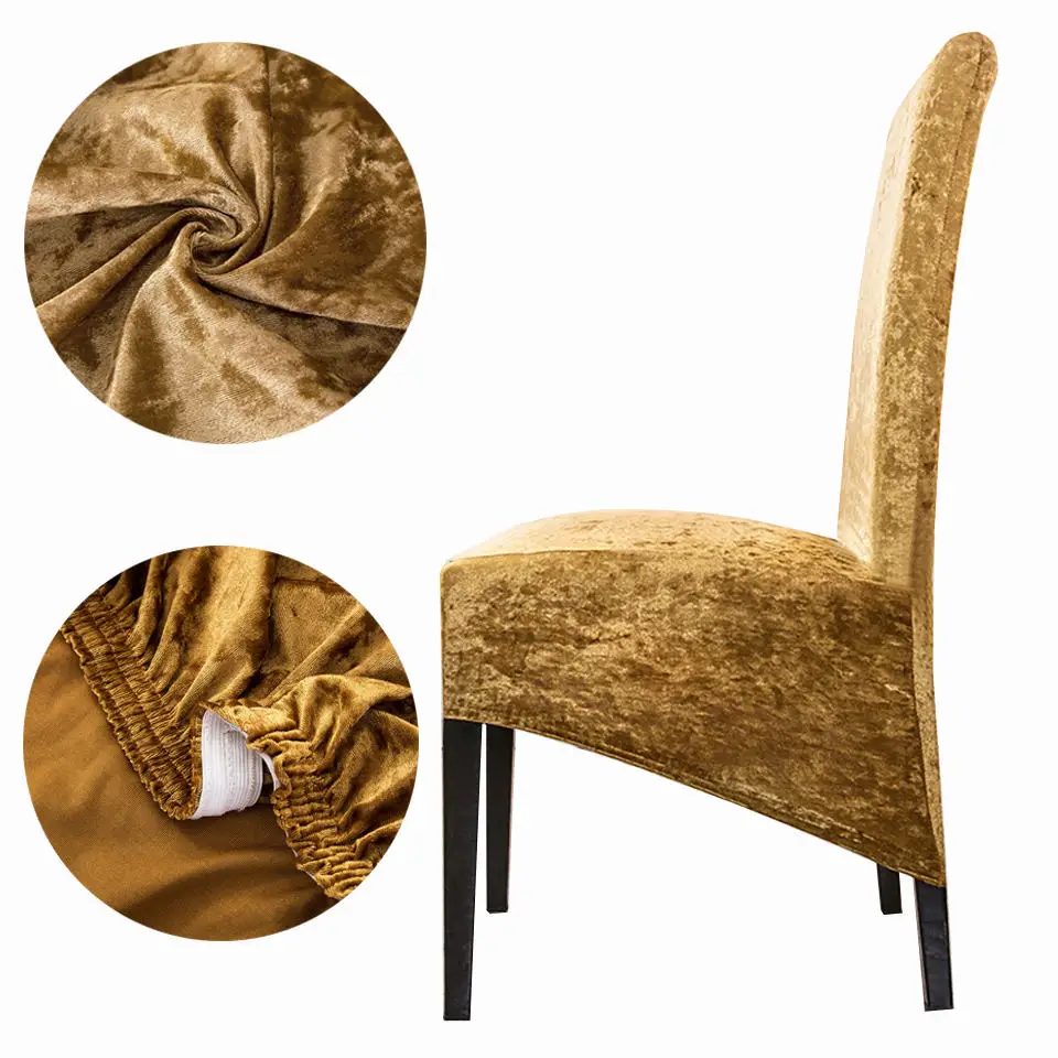 Special Price Chair-Cover Stretch Velvet Spandex Dining-Room Elastic-Seat with Back Shiny Xl-Size 4001191009722