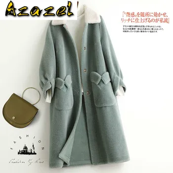 

Real Coat Female Long Winter Clothes Women 100% Wool Fur Jacket Korean Women's Clothing Mujeres Abrigos KQN50014 Pph1090