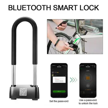 

Waterproof Keyless Bluetooth Smart Lock Padlocks Anti-theft Glass Door Fingerprint APP Smart Lock for Motorcycle Scooter Padlock