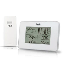 FanJu FJ3364W horloge numérique alarme sans fil thermomètre hygromètre capteur LED Snooze horloge de Table DCF Station météo outils(China)