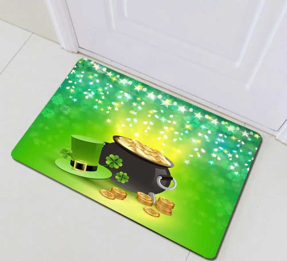 Only Mat-60X40CM St Patrick'S Day Top Hat& Gold Coin занавеска для ванной комнаты s полиэстер водонепроницаемая занавеска для душа декоративная занавеска для ванной - Цвет: Only Mat-60X40CM