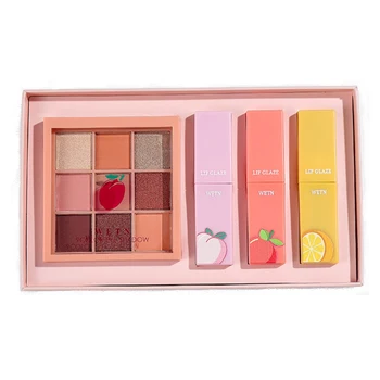 

Wenju Makeup Set Fruit Eye and Lip Velvet Matte Matte White Lip Gloss Earth Color Matte Pearlescent Eyeshadow Palette Makeup Set