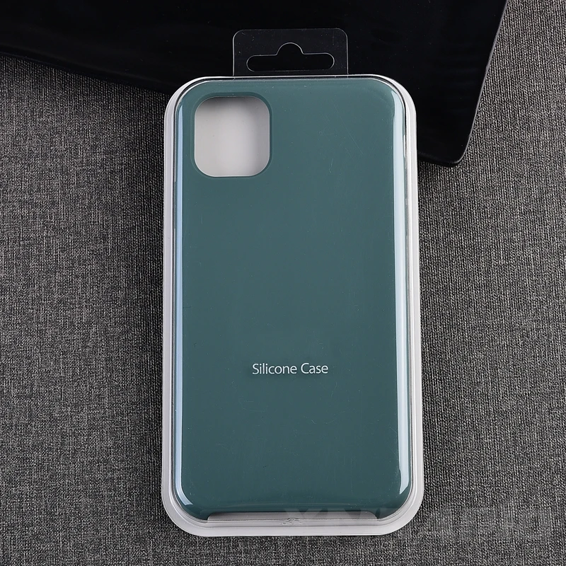 Pine Green Роскошный Официальный чехол для телефона с логотипом для iphone 11 Pro Чехол для Apple 7 8 6 6s Plus X XR XS MAX силиконовые чехлы с жидкостью - Цвет: Pine Green