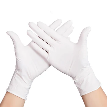 

100PCS Disposable Latex Gloves White Waterproof Elastic Nitrile Gloves For Home Cleaning Medical/Food/Rubber/Garden Gloves