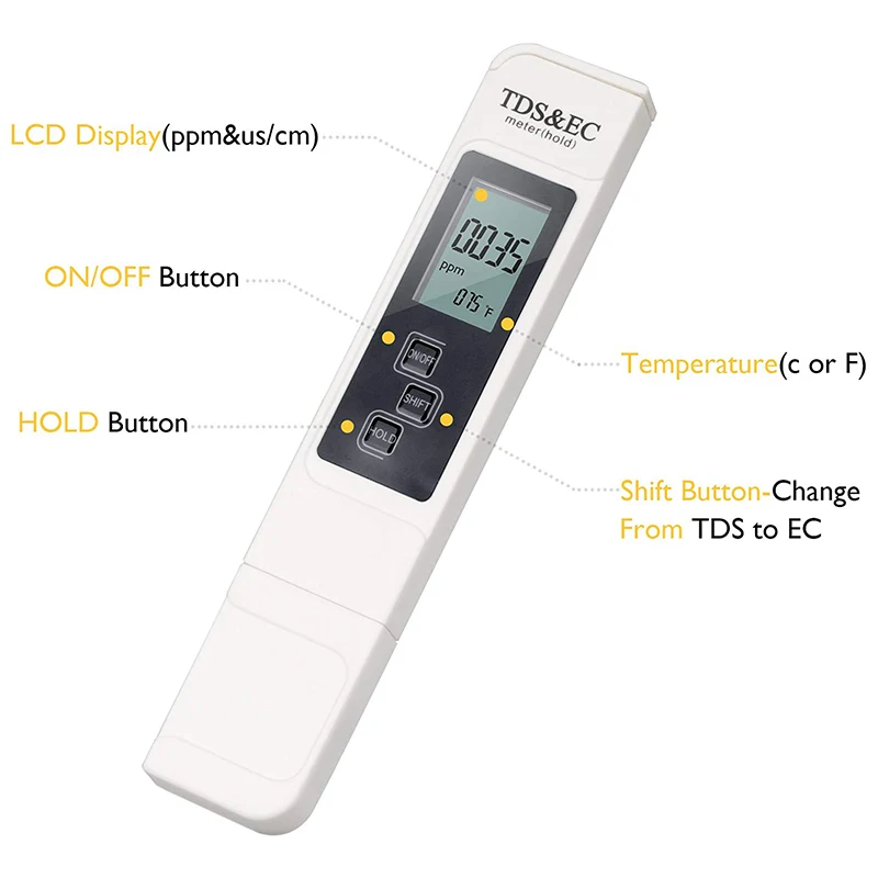 Тестер качества воды TDS PH EC температура портативный PH Ручка PH тестовый карандаш и TDS& EC Тест Ручка тест 4 в 1 Набор