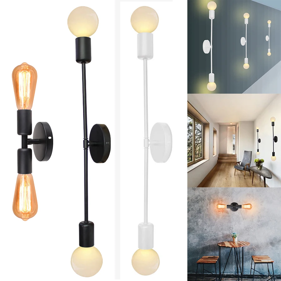 Corridor Aisle Double Heads Wall Lamps Decor Modern Nordic Wall Light Fixtures For Living Room Bathroom Indoor Lighting Sconces