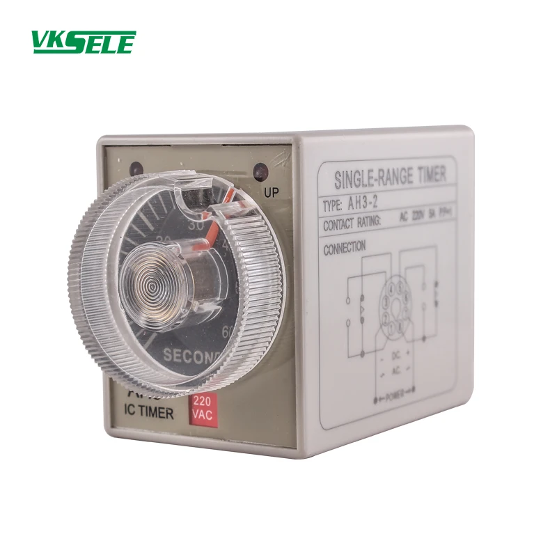 IIVVERR AH3-3 DC 24V 8 pinos DPDT 0-6 minutos 6 min Power on Delay Timer  Relay(AH3-3 DC 24V 8 Pines DPDT 0-6 Minutes 6Min Power on Delay Timer Time  Relay