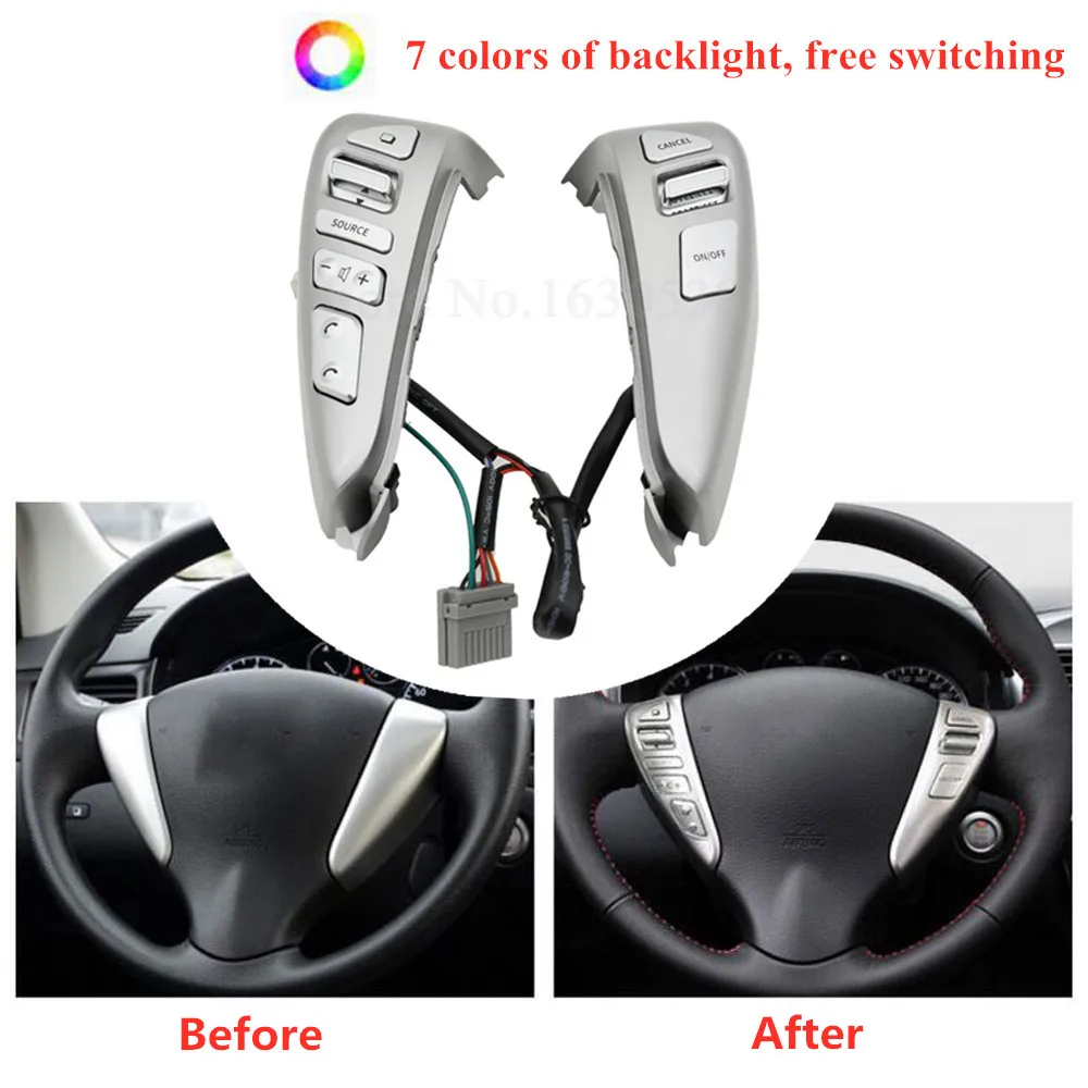 

Seven colors backlight free switching Steering wheel Cruise Control Media Volume Switches Assy For Sentra Versa Note