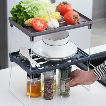 

Home Storage Storage rack Adjustable Home Closet Organizer Storage Shelf for Kitchen Space Saving Foldable Cabinet Holders