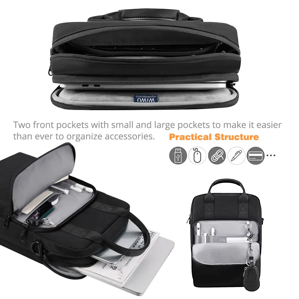 wiwu bolsa para portátil para macbook pro bolsa de ombro prova dwaterproof água para macbook pro ar carry caso para ipad pro