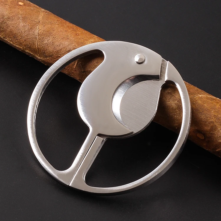 Новинка 1 шт. Cohiba резак для сигар Круглая Серебряная Нержавеющая сталь острый дым