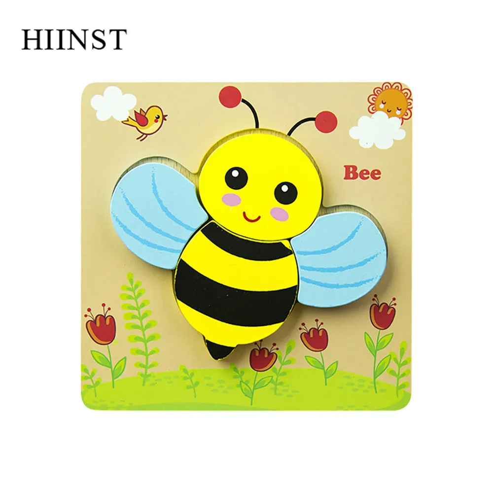 HIINST пазл, игрушки для детей, Kawaii деревянные пазлы с животными, детские развивающие игрушки, развивающие игрушки для малышей - Цвет: A