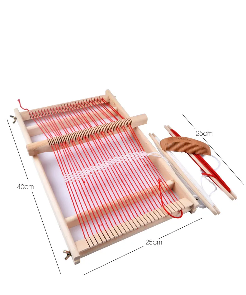 Kids Early Education Fun Learning Toys For Children Elm Looms Wooden Tapestry Hand-Knitted Machine DIY Weaving Loom Kit Y1018