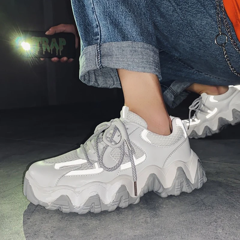 メンズ厚底スニーカー ノベルティ カラーミックスストライプの厚底ドライビングシューズ Aliexpress