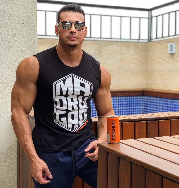 Для мужчин s Лето Хлопок Slim Fit Для мужчин нижнее белье Костюмы Бодибилдинг майку золотые Фитнес футболки поднятие майка Для мужчин s