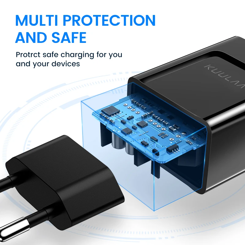 KUULAA Quick Charge 3,0 зарядное устройство 18 Вт QC 3,0 Быстрая Зарядка телефона USB зарядное устройство адаптер EU вилка настенная Зарядка для Xiaomi iPhone samsung