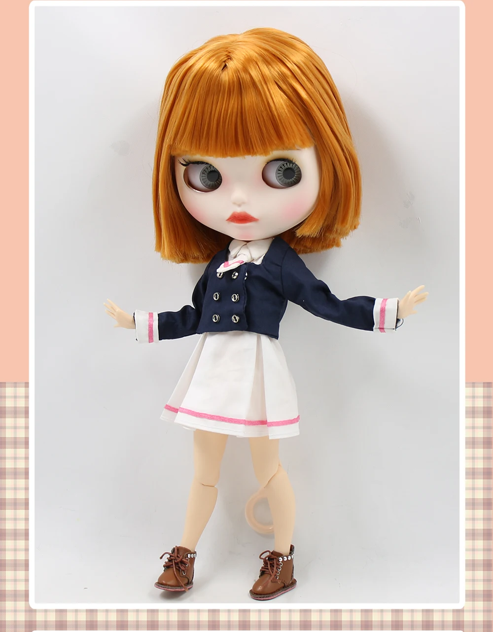 Lily – Premium Custom Neo Blythe Doll with Ginger Hair, White Skin & Matte Cute Face 2