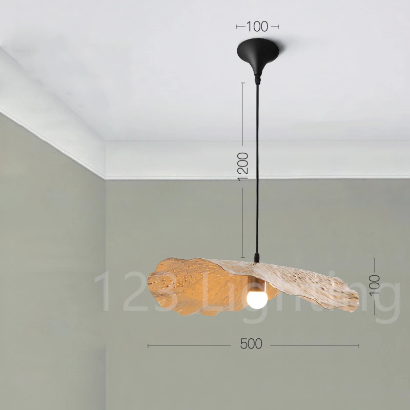 Diameter 50cm Золотая металлическая форма листа лотоса, подвесной светильник для ресторана, кофейни, подвесной светильник E27 110-240 В, специальная домашняя Подвесная лампа, лофт деко - Цвет корпуса: Diameter 50cm