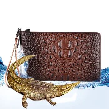 

Newhotstacy Bag 071719 crocodile grain male leisure business purse wallet clutches bag