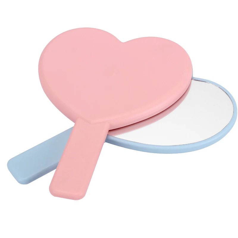 Настраиваемый логотип любовь зеркало ручное зеркало в форме сердца маленькое зеркало ручное мини-зеркало с ручкой