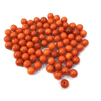 

Natural coral Round shape Half hole beads for Making Jewelry DIY Stud earring accessories Loose Beads size 7mm