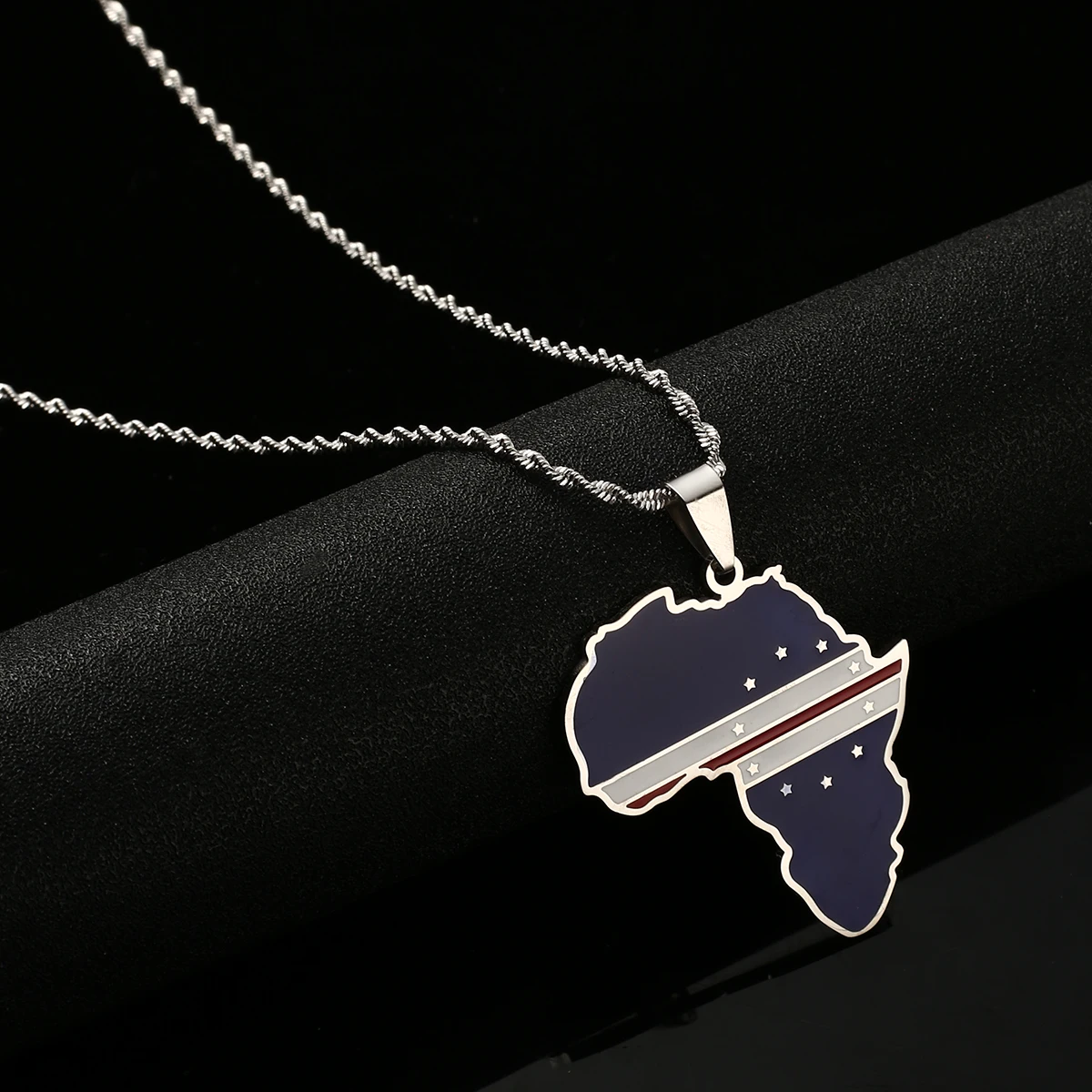 Africa Map & Cabo Verde Map Pendant Necklaces Gold Color Jewelry Map African Map Gift 4